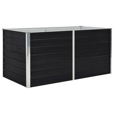 vidaXL hævet blomsterbed 160 x 80 x 45 cm galvaniseret stål antracit