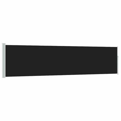 vidaXL Uttrekkbar sidemarkise 120x500 cm svart