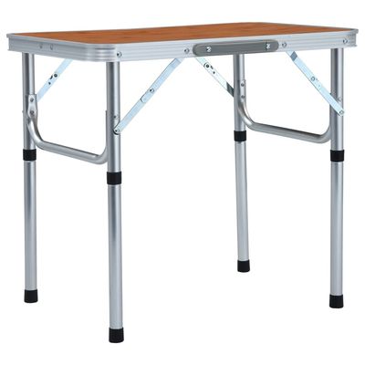 vidaXL Hopfällbart campingbord aluminium 60x45 cm