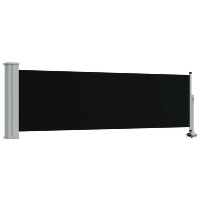 vidaXL Infällbar sidomarkis 80x300 cm svart
