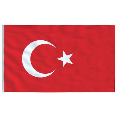 vidaXL Tyrkisk flagg 90x150 cm