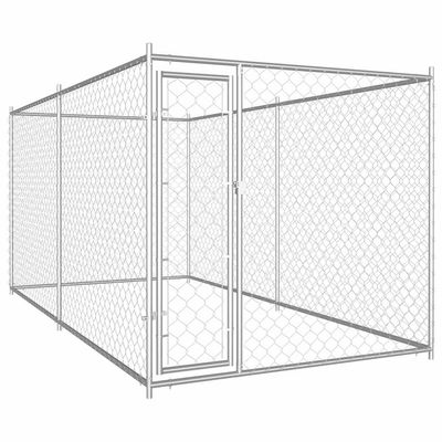 vidaXL Hundgård för utomhusbruk 382x192x185 cm