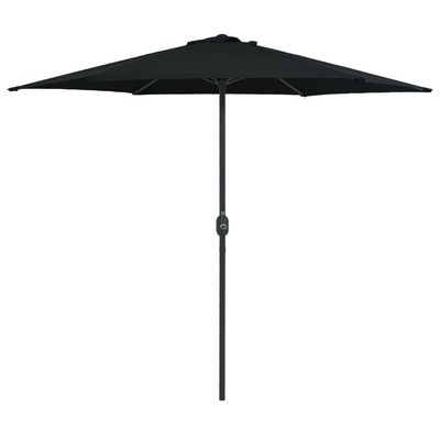 vidaXL Parasoll med aluminiumsstang 270x246 cm svart