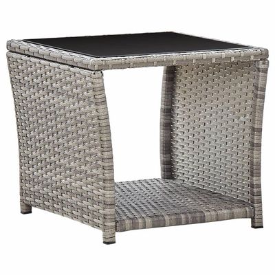 vidaXL Soffbord grå 45x45x40 cm konstrotting och glas