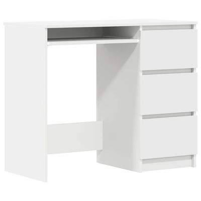 vidaXL Skrivebord hvit 90x45x76 cm konstruert tre