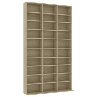 vidaXL CD-hylle sonoma eik 102x23x177,5 cm konstruert tre