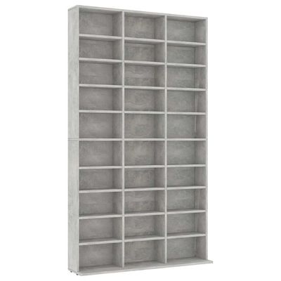 vidaXL CD-hylle betonggrå 102x16x177,5 cm konstruert tre