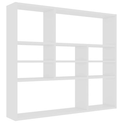 vidaXL Vegghylle hvit 90x16x78 cm konstruert tre