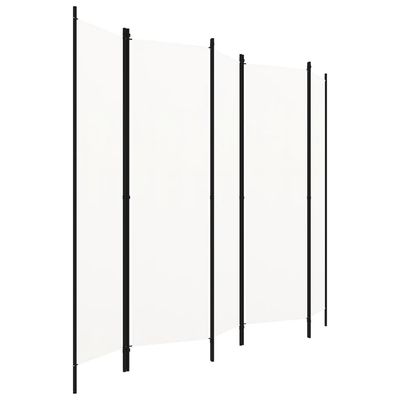 vidaXL Rumsavdelare 5 paneler vit 250x180 cm