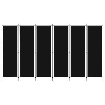 vidaXL Rumsavdelare 6 paneler svart 300x180 cm