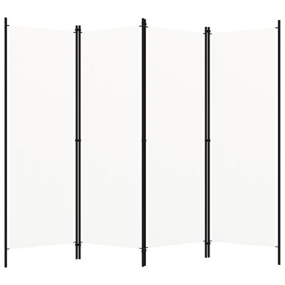 vidaXL Rumsavdelare 4 paneler vit 200x180 cm