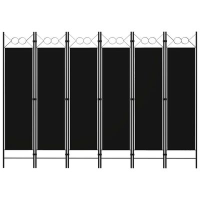 vidaXL Rumsavdelare 6 paneler svart 240x180 cm
