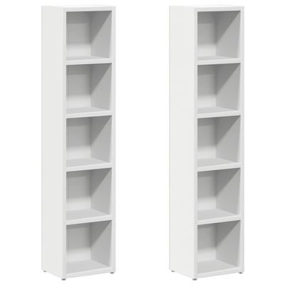vidaXL CD-hyllor 2 st vit 21x16x93,5 cm konstruerat trä