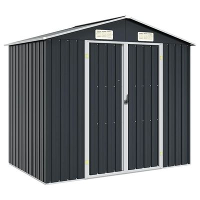 vidaXL Trädgårdsskjul antracit 205x129x183 cm galvaniserat stål