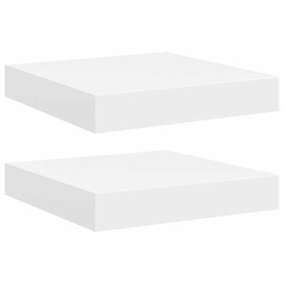 vidaXL Flytende vegghyller 2 stk hvit 23x23,5x3,8 cm MDF