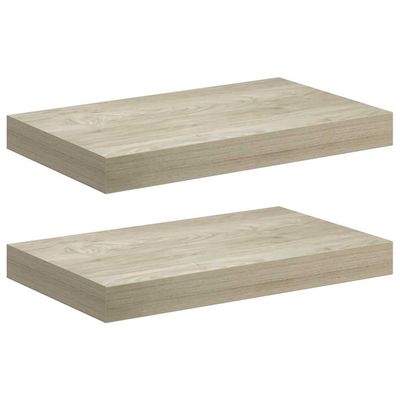 vidaXL Svävande vägghyllor 2 st ek 40x23x3,8 cm MDF
