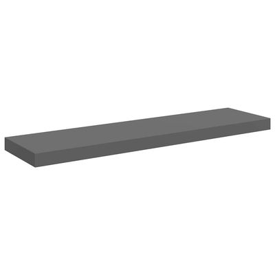 vidaXL Svävande vägghylla grå högglans 90x23,5x3,8 cm MDF