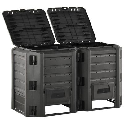 vidaXL Kompostlåda svart 800 L