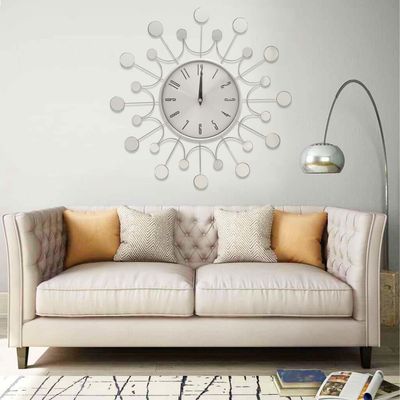 vidaXL Veggklokke sølv 40 cm metall