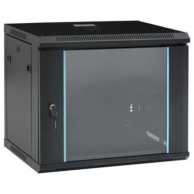 vidaXL 9U Nätverksskåp väggmonterat 19" IP20 600x450x510 mm