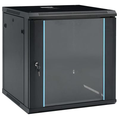 vidaXL 12U Nätverksskåp väggmonterat 19" IP20 600x600x640 mm