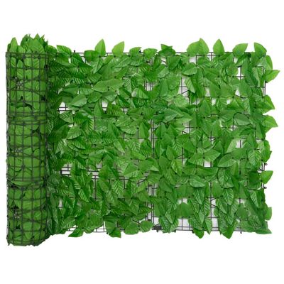 vidaXL Balkongskjerm med grønne blader 400x75 cm
