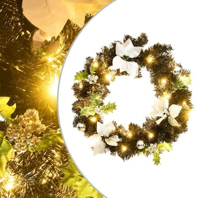 vidaXL Jouluseppele LED-valoilla musta 60 cm PVC