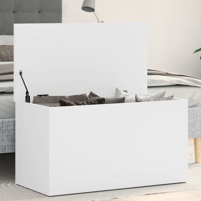 vidaXL Förvaringskista vit 84x42x46 cm konstruerat trä