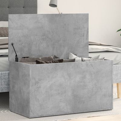 vidaXL Förvaringskista betonggrå 84x42x46 cm konstruerat trä