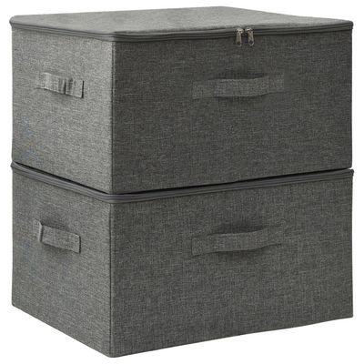 vidaXL Förvaringslåda 2 st tyg 43x34x23 cm antracit