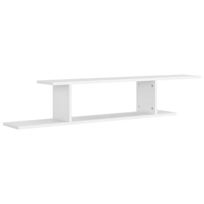 vidaXL Väggmonterad tv-hylla vit 125x18x23 cm konstruerat trä