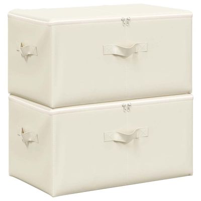 vidaXL Förvaringslåda 2 st tyg 43x34x23 cm gräddvit