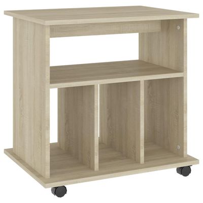 vidaXL Skåp med hjul sonoma-ek 60x45x60 cm spånskiva