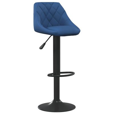 vidaXL Barstol blå sammet