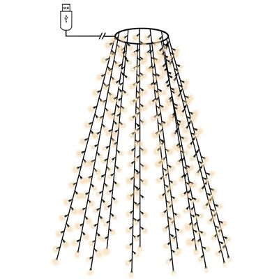 vidaXL Nettlys for juletre med 180 LED kaldhvit 180 cm