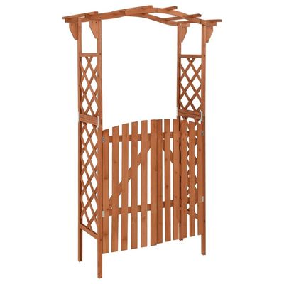 vidaXL Pergola med grind 116x40x204 cm massivt granträ