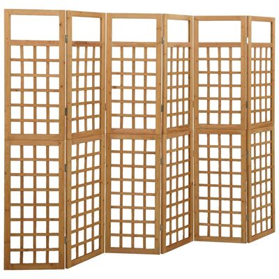 vidaXL Romdeler/espalier 6 paneler heltre gran 242,5x180 cm