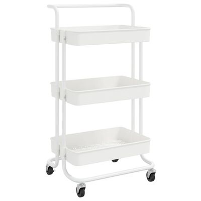 vidaXL Rullvagn 3 våningar vit 42x35x85 cm järn och ABS