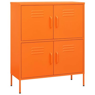 vidaXL Förvaringsskåp orange 80x35x101,5 cm stål