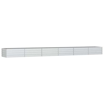 vidaXL Høybed 600x80x45 cm galvanisert stål sølv
