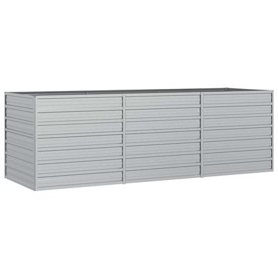 vidaXL højbed 240x80x77 cm galvaniseret stål sølvfarvet