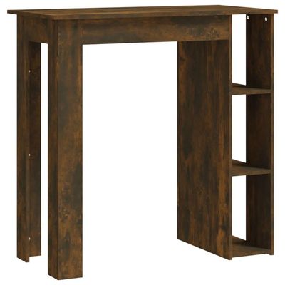 vidaXL Barbord med hylla rökig ek 102x50x103,5 cm spånskiva