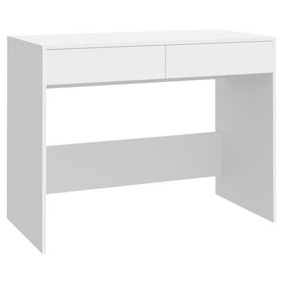 vidaXL Skrivbord vit 101x50x76,5 cm spånskiva