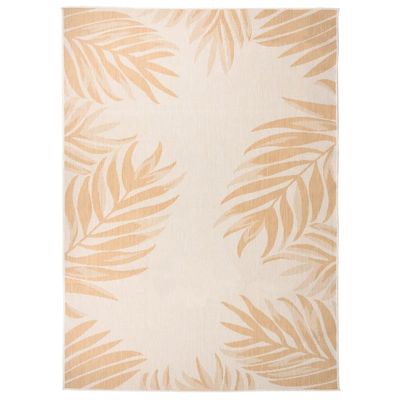 vidaXL Utendørs flatvevd teppe 200x280 cm bladmønster