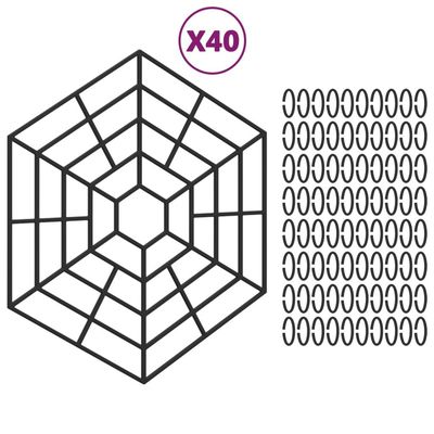 vidaXL Dammstängsel 40 st svart polypropen