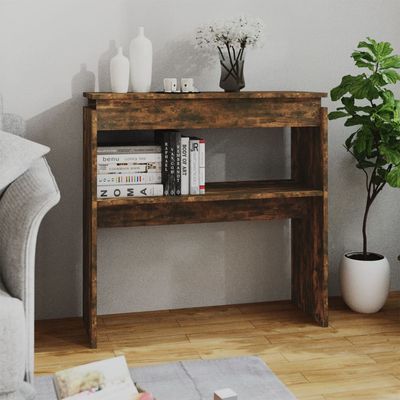 vidaXL konsolbord 80x30x80 cm konstrueret træ røget egetræsfarve