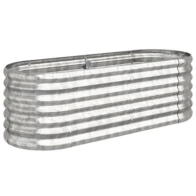 vidaXL Odlingslåda galvaniserat stål 114x40x36 cm silver