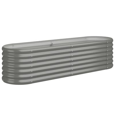 vidaXL Odlingslåda pulverlackerat stål 152x40x36 cm grå