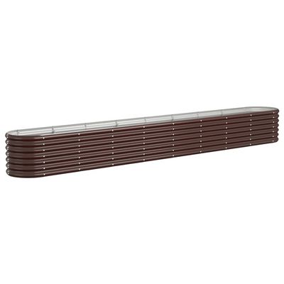 vidaXL plantekasse 332x40x36 cm galvaniseret stål brun