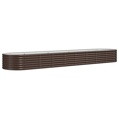 vidaXL plantekasse 368x80x36 cm galvaniseret stål brun